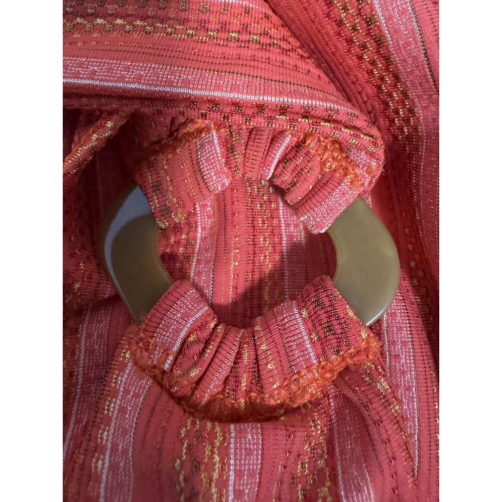 St. John Swim Skirt Womens Small Orange Gold Stripe Ring Made USA Style 1000 - Picture 7 of 9